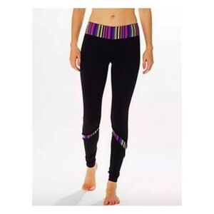 Lululemon Ruffle Rainbow Stripe Yoga Leggings 6
